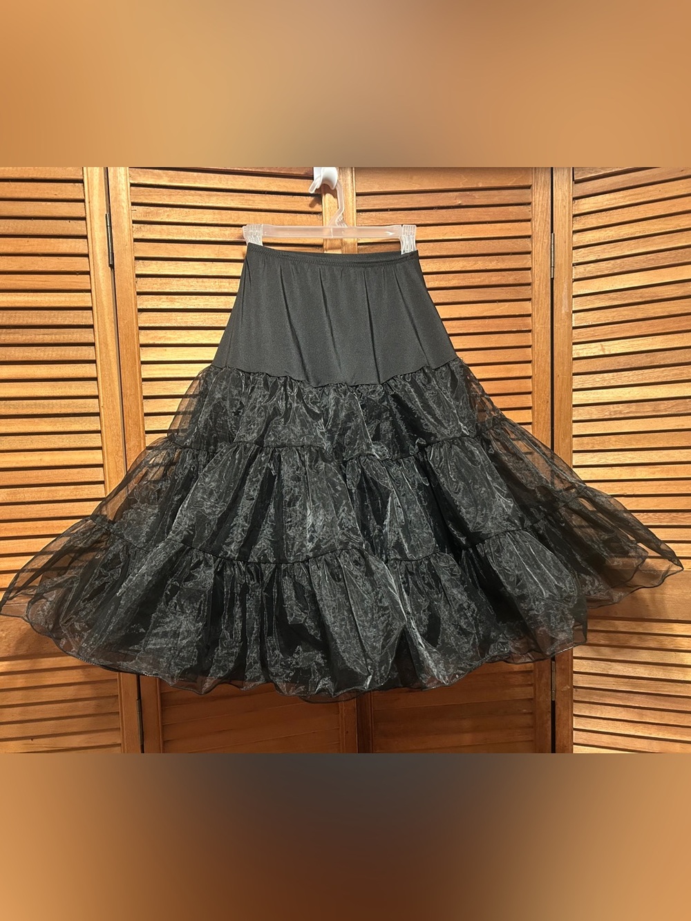 Black Ruffled Tiered Petticoat Crinoline Skirt - 1950s Vintage Style